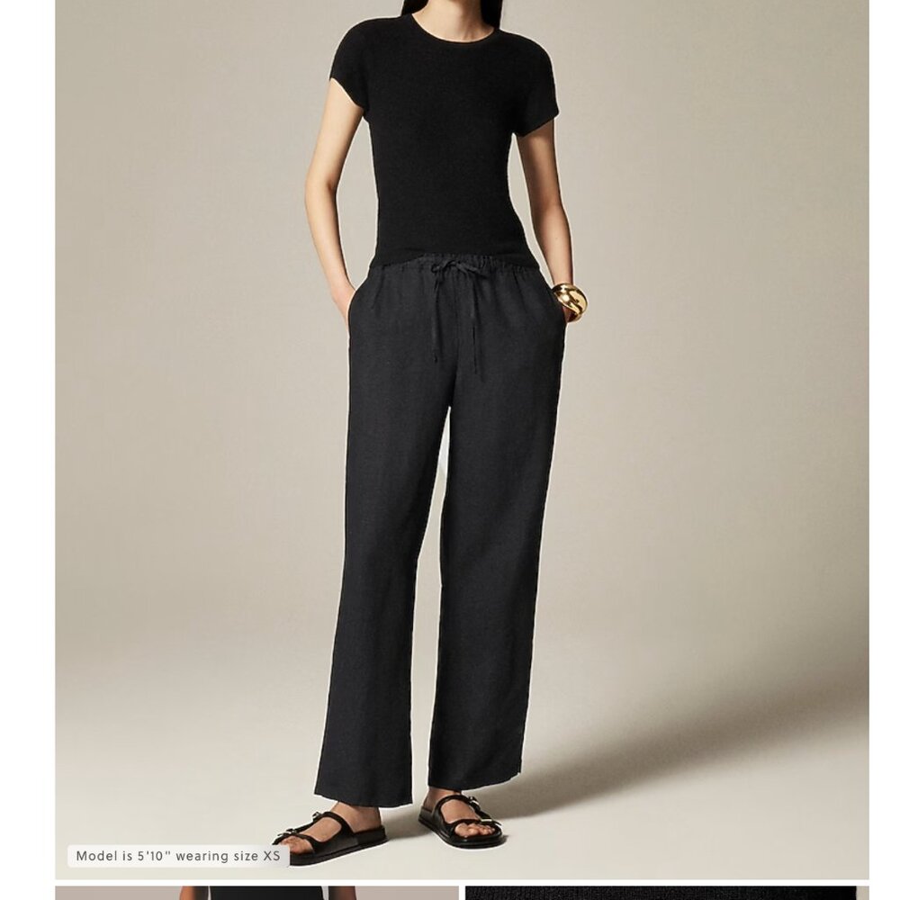J. Crew Black Soleil pant in linen